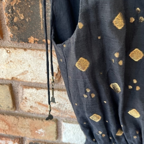 joie • nadezhda metallic embroidered jumpsuit in caviar - Picture 6 of 15